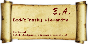 Bodánszky Alexandra névjegykártya